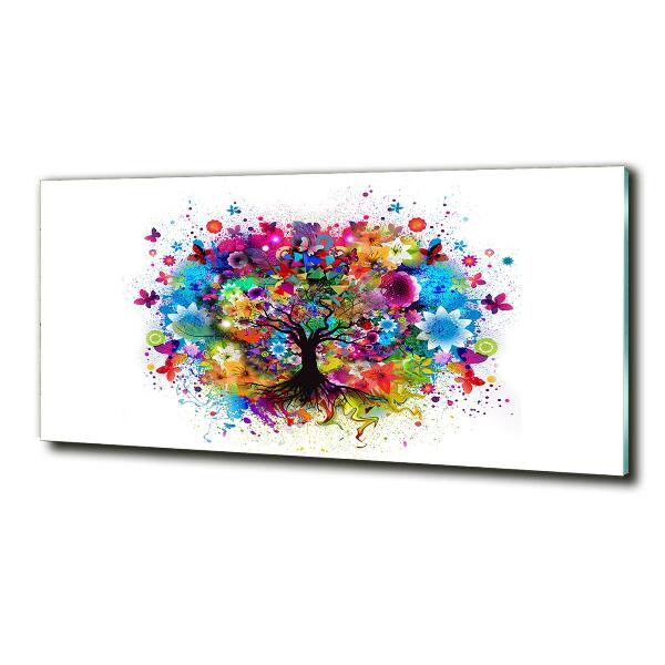 Quadro vetro Albero colorato