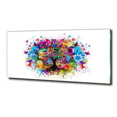 Quadro vetro Albero colorato