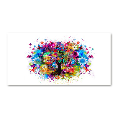 Quadro vetro Albero colorato