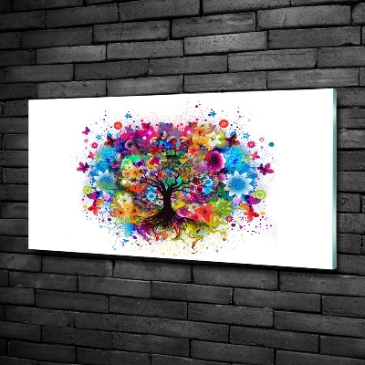Quadro vetro Albero colorato