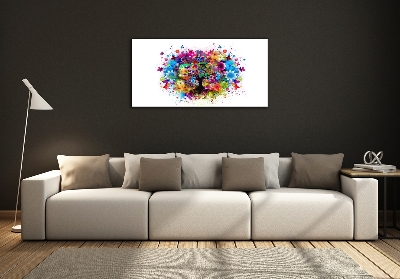 Quadro vetro Albero colorato