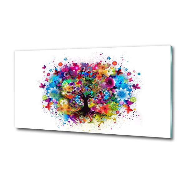Quadro vetro Albero colorato