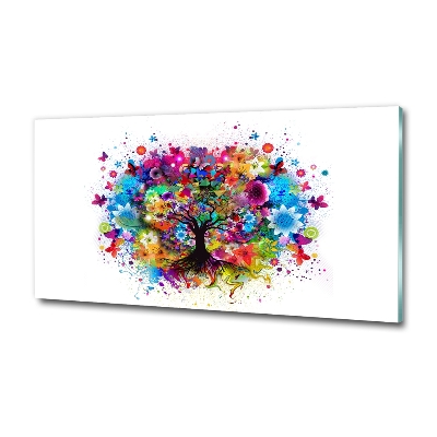 Quadro vetro Albero colorato