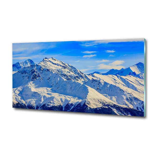 Quadro vetro Le Alpi in inverno