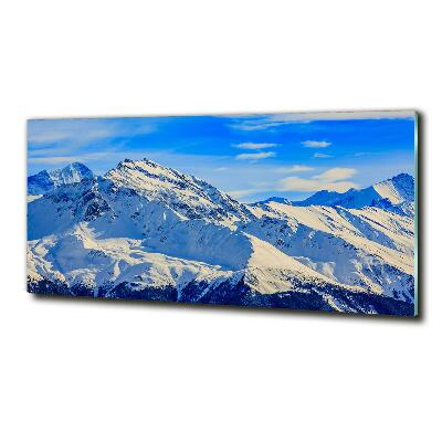 Quadro vetro Le Alpi in inverno