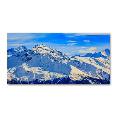 Quadro vetro Le Alpi in inverno