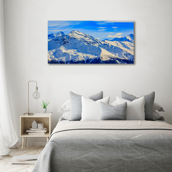 Quadro vetro Le Alpi in inverno