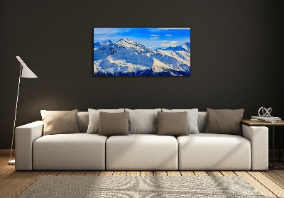 Quadro vetro Le Alpi in inverno