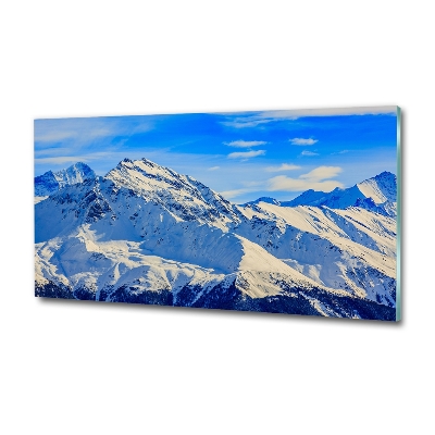 Quadro vetro Le Alpi in inverno