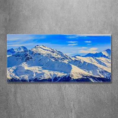 Quadro vetro Le Alpi in inverno