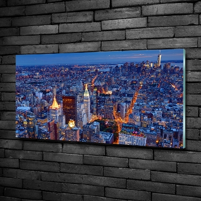 Quadro vetro Manhattan di notte
