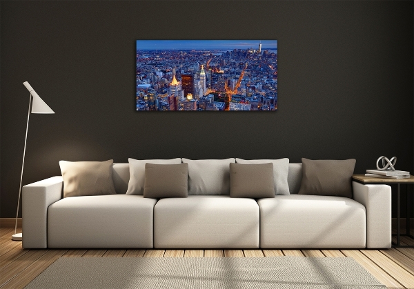 Quadro vetro Manhattan di notte