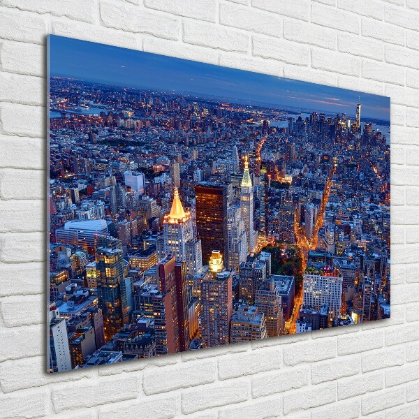 Quadro vetro Manhattan di notte