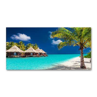 Quadro vetro Bungalow alle Maldive