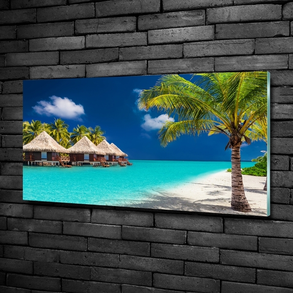 Quadro vetro Bungalow alle Maldive
