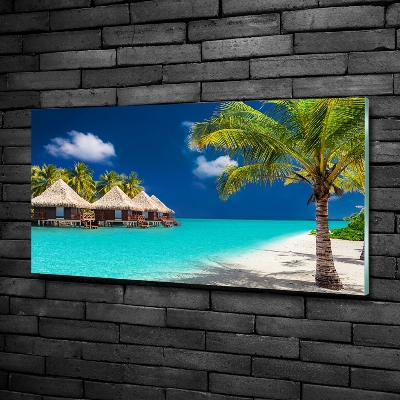 Quadro vetro Bungalow alle Maldive