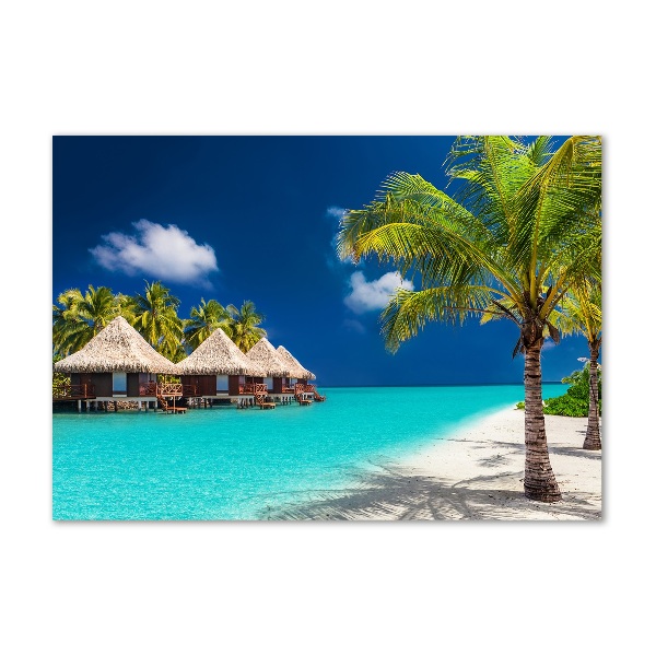 Quadro vetro Bungalow alle Maldive