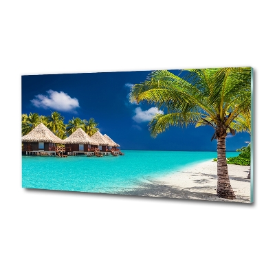 Quadro vetro Bungalow alle Maldive