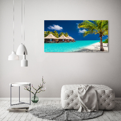 Quadro vetro Bungalow alle Maldive