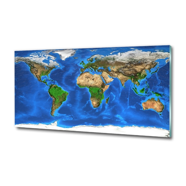 Quadro vetro Mappa del mondo