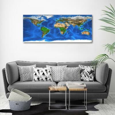 Quadro vetro Mappa del mondo