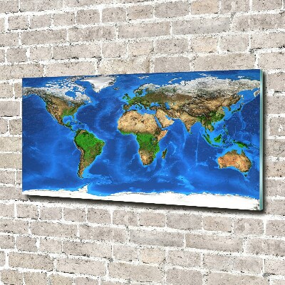 Quadro vetro Mappa del mondo