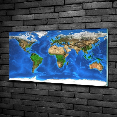 Quadro vetro Mappa del mondo