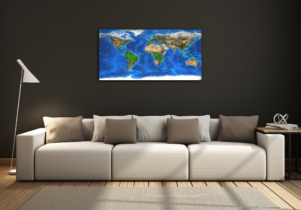 Quadro vetro Mappa del mondo