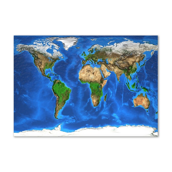Quadro vetro Mappa del mondo