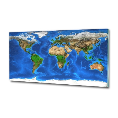 Quadro vetro Mappa del mondo