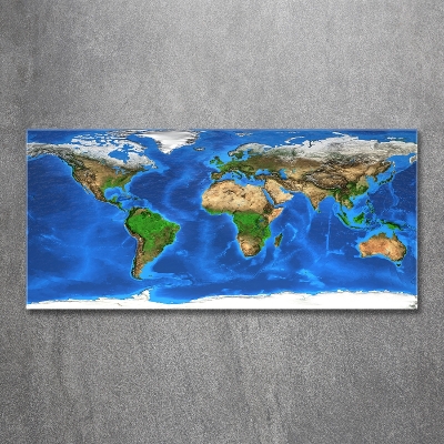 Quadro vetro Mappa del mondo