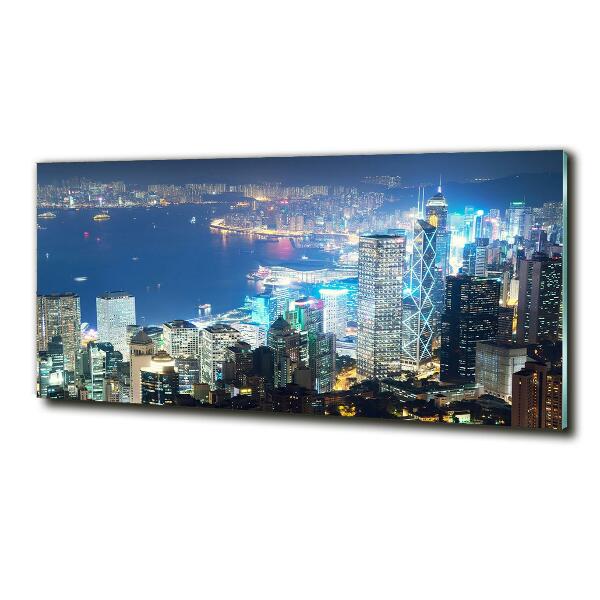 Quadro in vetro Hong Kong di notte