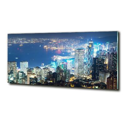 Quadro in vetro Hong Kong di notte