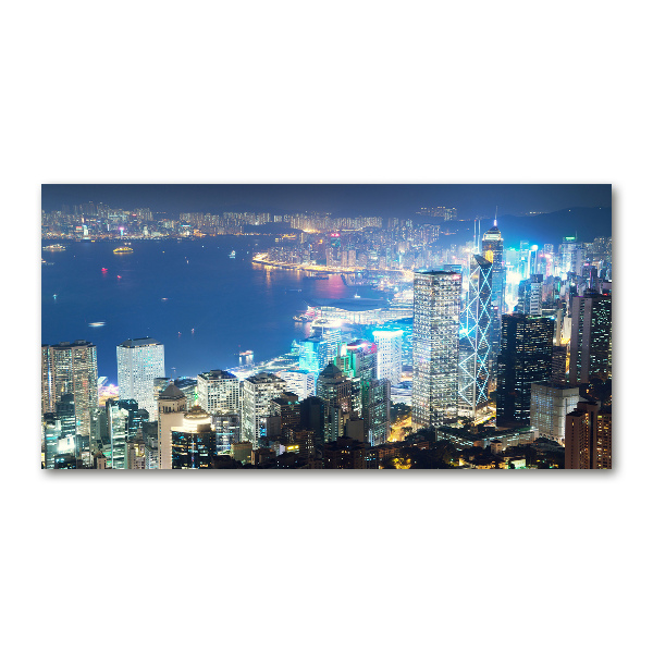 Quadro in vetro Hong Kong di notte