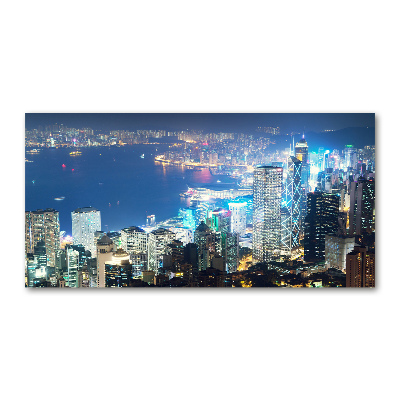 Quadro in vetro Hong Kong di notte
