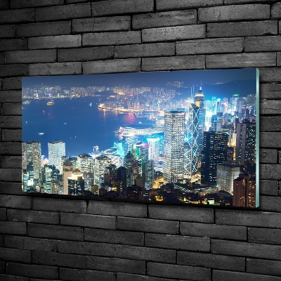 Quadro in vetro Hong Kong di notte
