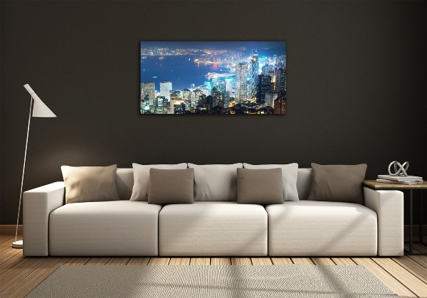 Quadro in vetro Hong Kong di notte