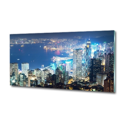 Quadro in vetro Hong Kong di notte