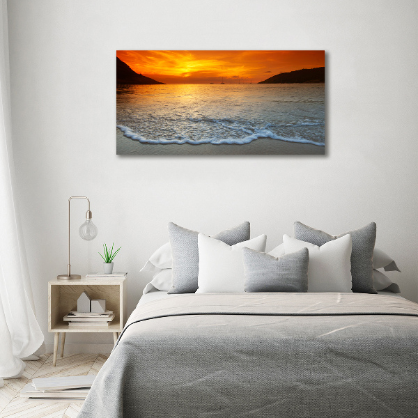 Quadro vetro Mare al tramonto