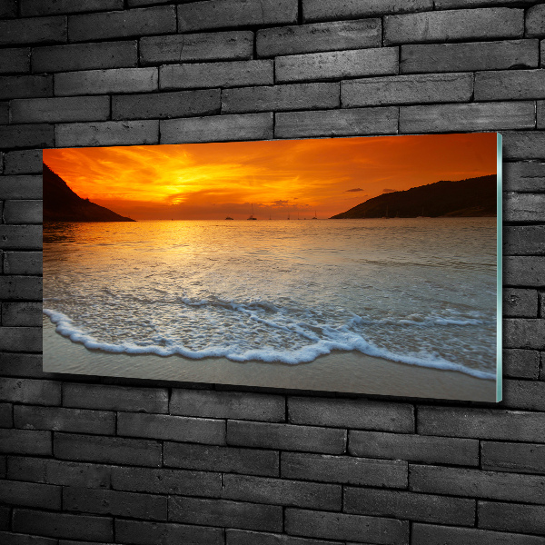 Quadro vetro Mare al tramonto