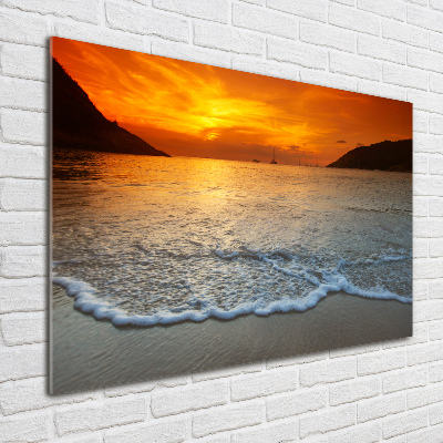 Quadro vetro Mare al tramonto