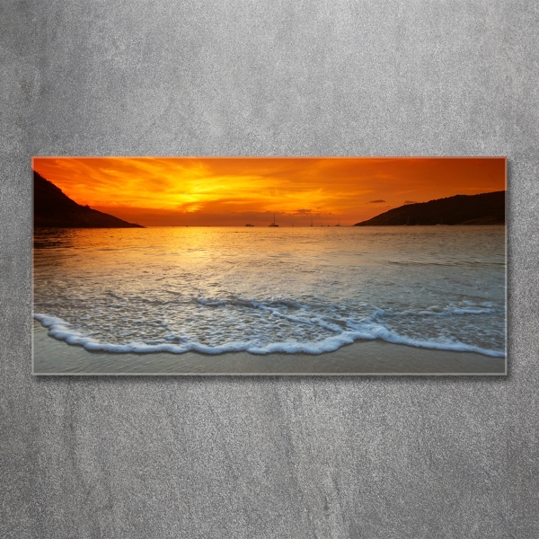 Quadro vetro Mare al tramonto