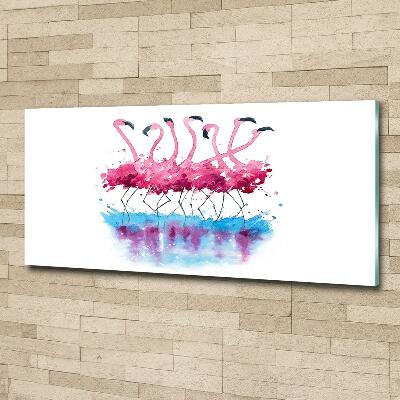 Quadro in verde Fenicotteri