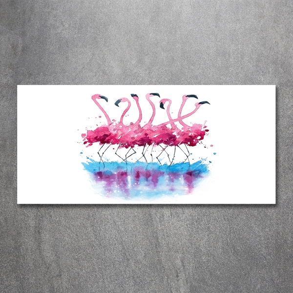 Quadro in verde Fenicotteri