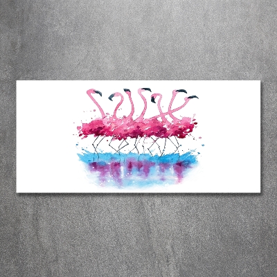 Quadro in verde Fenicotteri