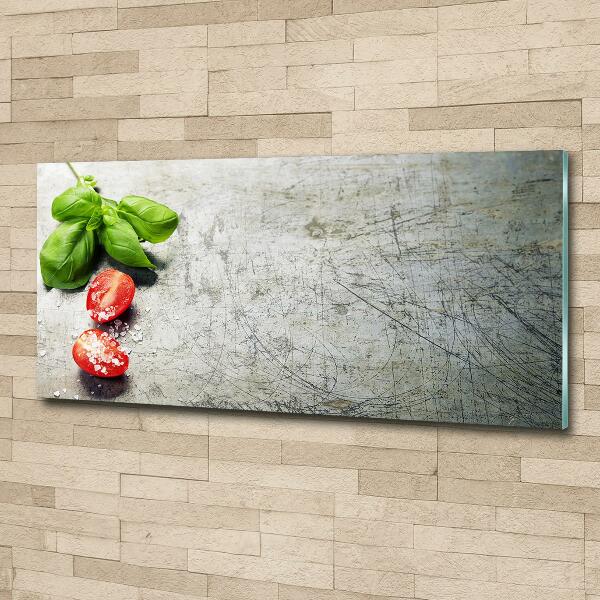 Quadro in vetro Pomodori e basilico