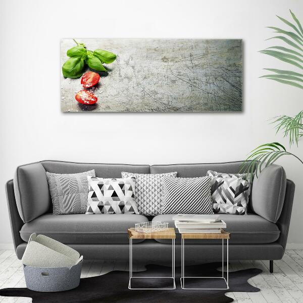 Quadro in vetro Pomodori e basilico