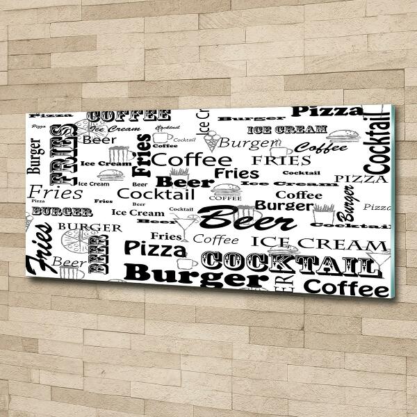Quadro vetro Menù del ristorante