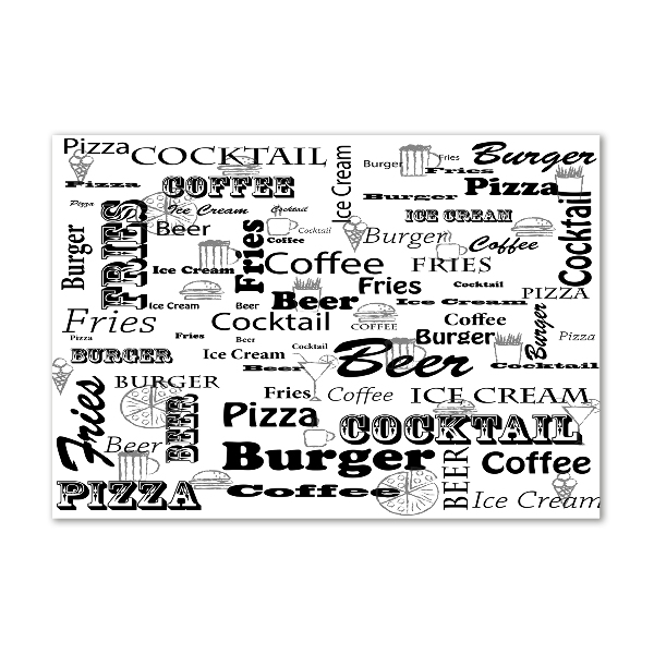 Quadro vetro Menù del ristorante