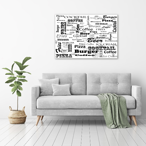 Quadro vetro Menù del ristorante